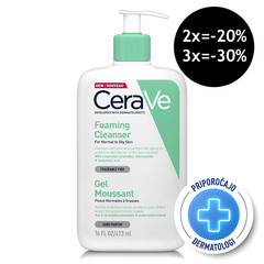 CeraVe, peneči čistilni gel za obraz za normalno do mastno kožo (473 ml)