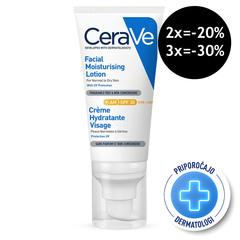 CeraVe, vlažilna nega za obraz za normalno do suho kožo - ZF 30 (52 ml)