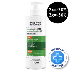 Vichy Dercos DS 2v1, dermokozmetični šampon in balzam proti prhljaju (390 ml)