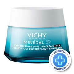 Vichy Mineral 89 Riche, bogata krema za 72-urno intenzivno vlaženje suhe do zelo suhe kože (50 ml)