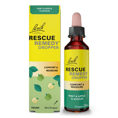 Bach Rescue, kapljice - okus meta in jabolko (20 ml)