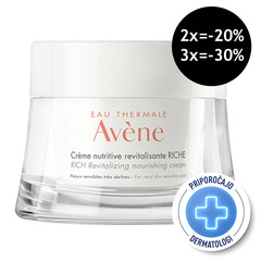 Avene, bogata hranilna revitalizacijska krema za občutljivo in zelo suho kožo (50 ml)