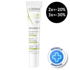 A-Derma Dermalibour+, obnavljajoči cica balzam za ustnice (15 ml)