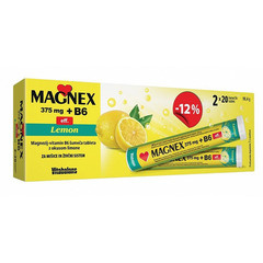 Magnex 375 mg + B6 Vitabalans, šumeče tablete - paket (2 x 20 šumečih tablet)