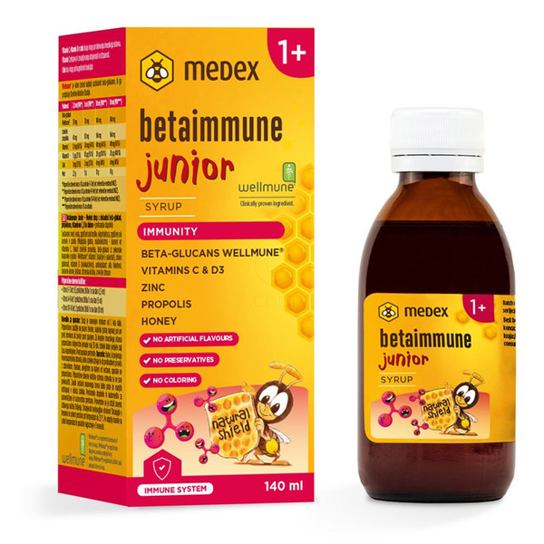 Betaimmune Junior Medex, tekoče prehransko dopolnilo (140 ml)