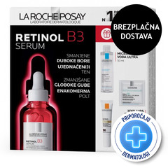 LRP Retinol B3 Pure Retinol, paket za nego obraza proti gubam (30 ml + 50 ml + 1,5 ml + 15 ml)