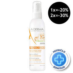 A-Derma Protect Kids, pršilo za zaščito pred soncem - ZF50+ (200 ml)