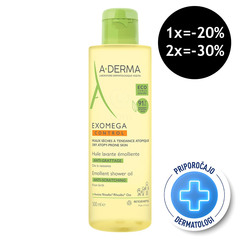 A-Derma Exomega Control, emolientno čistilno olje za tuširanje za atopijsko kožo (500 ml)