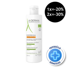 A-Derma Exomega Control, emolientni čistilni gel (500 ml)