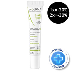 A-Derma Dermalibour+, obnavljajoči cica balzam za ustnice (15 ml)