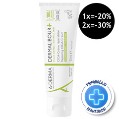 A-Derma Dermalibour+, obnavljajoča CICA-krema (50 ml)