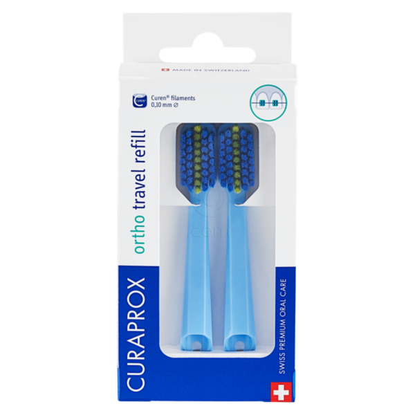 Curaprox Ortho, refill za potovalni set - moder (2 nadomestni glavi)