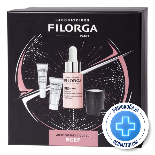 Filorga Xmas NCEF, set (15 ml + 15 ml + 4 ml + 1 svečka)