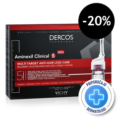 Vichy Dercos Aminexil Clinical 5, ampule proti izpadanju las za moške (21 x 6 ml)