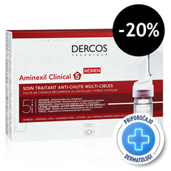 Vichy Dercos Aminexil Clinical 5, ampule proti izpadanju las za ženske (21 x 6 ml)