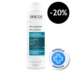 Vichy Dercos Sensitive, pomirjujoč šampon za normalne do mastne lase (200 ml)