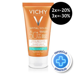 Vichy Capital Soleil, žametna krema za obraz - ZF50+ (50 ml)