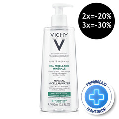 Vichy Purete Thermale, mineralizirana micelarna voda za mešano in mastno kožo (400 ml)