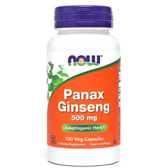 Panax Ginseng 500 mg NOW, vegetarijanske kapsule (100 kapsul)