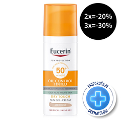 Eucerin Sun Oil Control, obarvan kremni gel za zaščito obraza odtenek Medium - ZF50+ (50 ml)