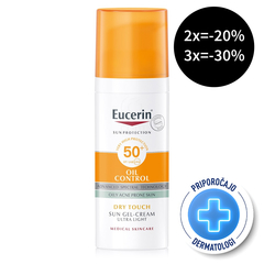 Eucerin Sun Oil Control Dry Touch, kremni gel za zaščito obraza - ZF50+ (50 ml)