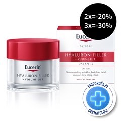 Eucerin Hyaluron Filler + Volume Lift, dnevna nega za suho kožo - ZF 15 (50 ml)