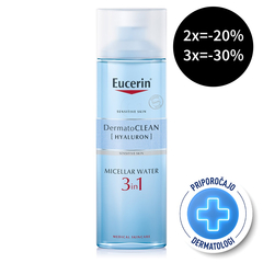 Eucerin DermatoClean [Hyaluron], micelarni čistilni fluid 3v1 (200 ml)