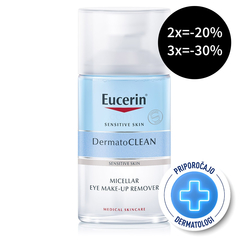 Eucerin DermatoClean, micelarni odstranjevalec ličil za oči (125 ml)