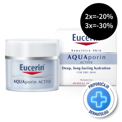 Eucerin AQUAporin Active, bogata nega za suho kožo (50 ml)