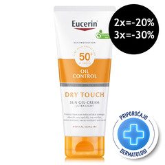 Eucerin Sun Oil Control Dry Touch, kremni gel za zaščito pred soncem - ZF50+ (200 ml)