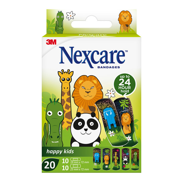 Nexcare Happy Kids, obliži - Živali (20 obližev)