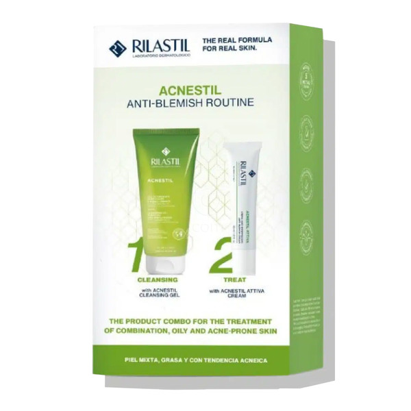 Rilastil Acnestil, paket - krema in čistilni gel (40 ml + 200 ml)