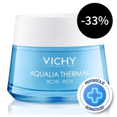 Vichy Aqualia Thermal Rich, bogata krema za vlaženje za suho kožo (50 ml)