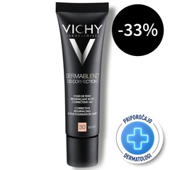 Vichy Dermablend 3D-30-Beige, korektivni puder za mastno kožo, nagnjeno k aknam (30 ml)