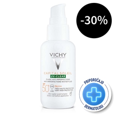 Vichy Capital Soleil UV-Clear, fluid za zaščito pred soncem proti nepravilnostim - ZF50+ (40 ml)