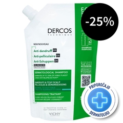 Vichy Dercos, šampon proti prhljaju za normalne in mastne lase - eko refill (500 ml)