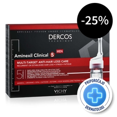 Vichy Dercos Aminexil Clinical 5, ampule proti izpadanju las za moške (21 x 6 ml)