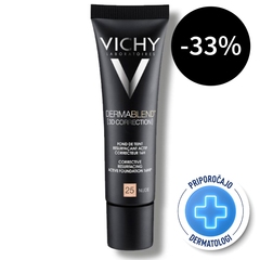 Vichy Dermablend 3D-25-Nude, korektivni puder za mastno kožo, nagnjeno k aknam (30 ml)