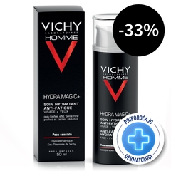 Vichy Homme Hydra Mag C+, vlažilna krema za obraz in predel okrog oči (50 ml)