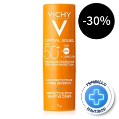 Vichy Capital Soleil, stik za občutljive predele - ZF50+ (9 g)