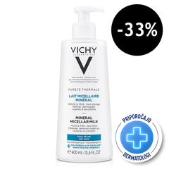 Vichy Purete Thermale, mineralizirano micelarno mleko za suho kožo (400 ml)