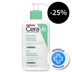 CeraVe, peneči čistilni gel za obraz za normalno do mastno kožo (236 ml)