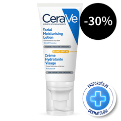 CeraVe, vlažilna nega za obraz za normalno do suho kožo - ZF 30 (52 ml)