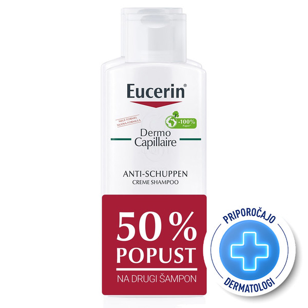 Eucerin DermoCapillaire, šampon proti suhemu prhljaju (2 x 250 ml)