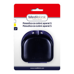 Mediblink M042, posodica za zobni aparat S - modre barve (1 kos)