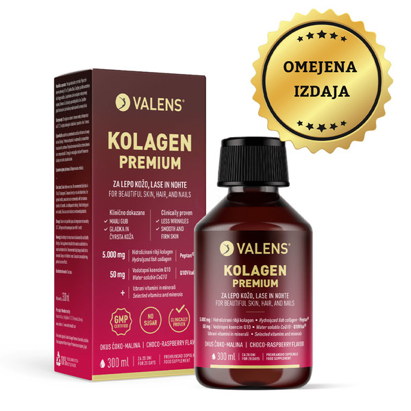 Valens Premium Kolagen, tekočina - okus: čoko-malina (300 ml)