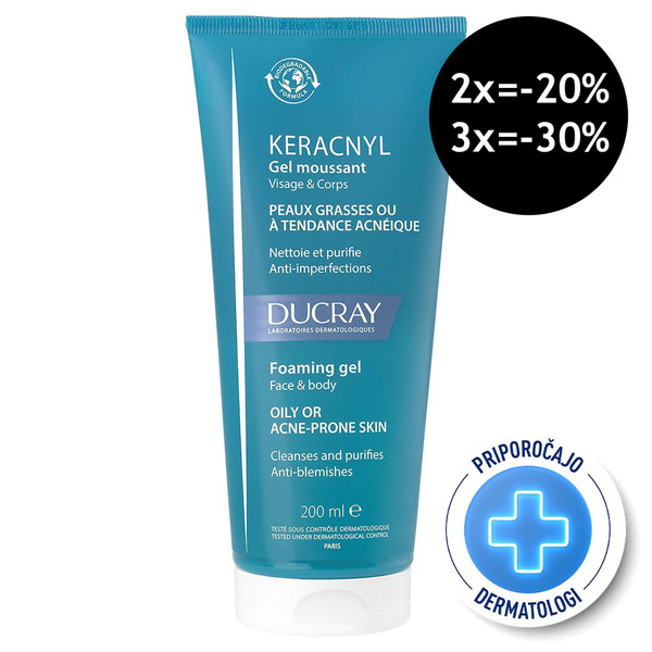 Ducray Keracnyl, peneči gel (200 ml)