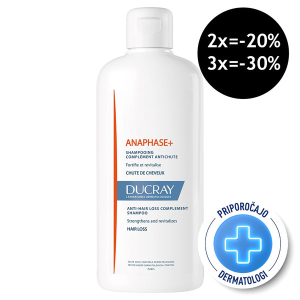 Ducray Anaphase +, poživaljajoč kremni šampon (400 ml)