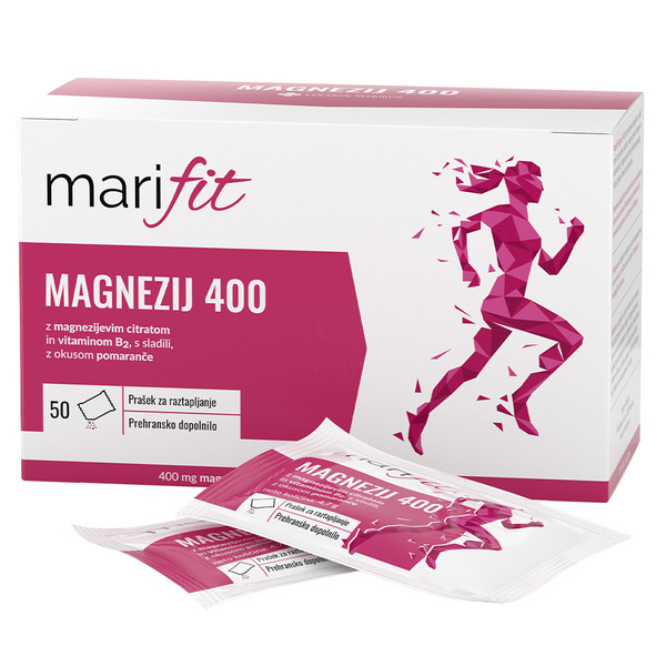 Marifit Magnezij 400, prašek - vrečke (50 vrečk)