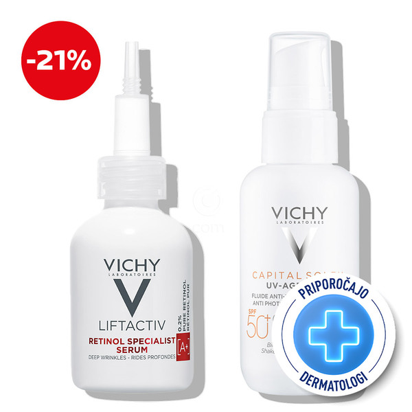 Vichy Retinol, protokol proti izrazitim gubam in neenakomernemu tenu (30 ml + 40 ml)